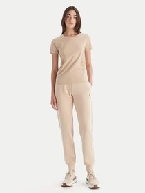 Resim Kadın slim fit Kısa Kollu Logolu Bisiklet Yaka Gri T-Shirt 7W000521 AF12503-U1046 