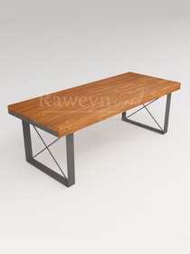 Resim deryawood Raweyn Masif Ahşap Lotus Toplantı Masası Gri Ayak 110*280*76 Cm 