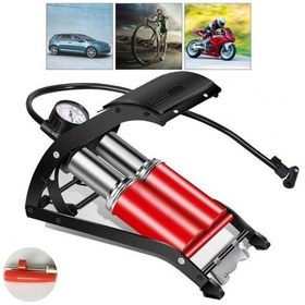 Resim Valkyrie Çift Silindir Ayak Lastik Pompası - Araba Bisiklet Motosiklet Top Şişme Yatak 