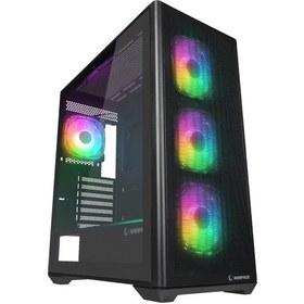 Resim Rampage Vortex V3 Temperli Cam+mesh Sıyah 4xargb Fan+hub E-atx Mid-t Gamıng Kasa 