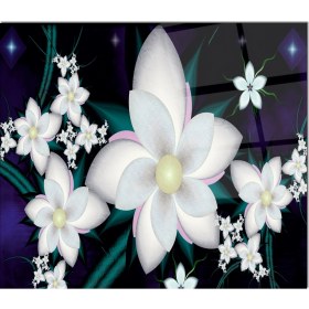 Resim Olinpa Cam Ocak Arkası Koruyucu | Çiçek Desenli 