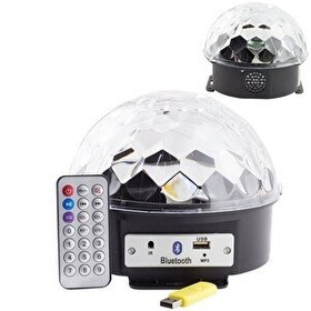 Resim MagicVoice USB ve Bluetooth Bağlantılı Yarım Küre Müzikli Disko Topu 