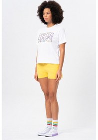 Resim United Colors Of Benetton Kadın T-shirt Bnt-w20374 Beyaz 
