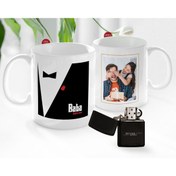 Resim Bk Gift Kişiye Özel Babalar Günü Hediyesi Fotoğraflı Kupa Bardak Ve Benzinli Çakmak Seti-7 
