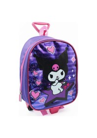 Resim Parlak Kuromi Çekçekli Anaokulu Çantası - Çocuk Çanta - Kreş Çantası - Kuromi Çanta Mor 