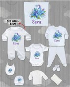 Resim Minito Baby İsme Özel 10'lu Pamuklu Kız Bebek Hastane Çıkışı Seti_MT_111-10 Krem 