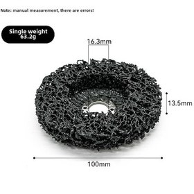 Resim Yifomall 4 İnç Siyah Pas Temizleme Taşı 100x16mm 55g - Metal, Ahşap, Plastik Ve Nilon İçin Fırçalı Zımpara Diski, Boya Kaldırma Ve Pürüzsüz Finish 