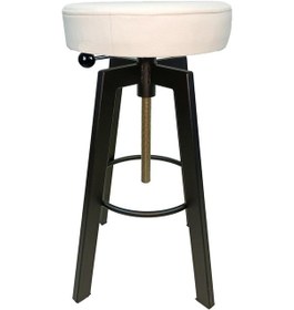 Resim Helen Bar Sandalyesi Bar Taburesi Beyaz Deri Oturak Çok Renkli 