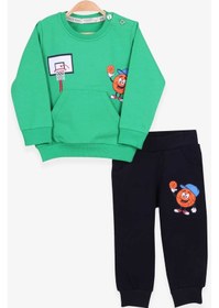 Resim Breeze Erkek Bebek Eşofman Takımı Baskılı 9 Ay-3 Yaş, Yeşil Yeşil 