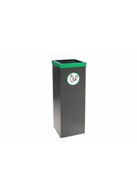 Resim Metal Geri Dönüşüm Sıfır Atık Kutusu Elektrostatik Toz Boyalı Siyah 
