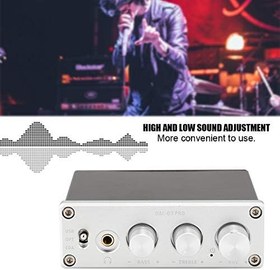 Resim Taşınabilir Stereo Kulaklık Amplifikatörü, 3.5MM Kulaklıklar için Kulaklık Amplifikatörü ile DAC Kod Çözme Ses Dekoderi (Gümüş) 