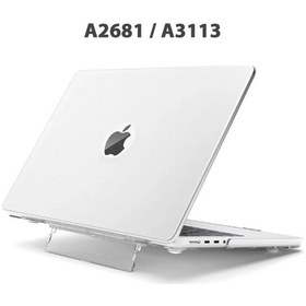 Resim Apple Uyumlu MacBook Air 13.6" M2-m3 Çip 2022/2024 A2681 A3113 Standlı Şeffaf İz Bırakmayan Koruyucu Kapak Şeffaf 