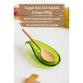 Resim FRY Akrilik Yeşil Tezgah Üstü Kirli Kaşıklık & Kepçe Altlığı 