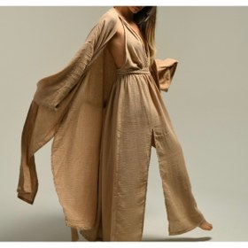 Resim Tfifty Müslin Kumaş Uzun Oversize Kimono 