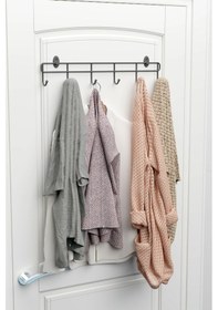 Resim Zabata Yapışkanlı Metal Duvar Elbise Askılığı Kapı Arkası Askılık Portmanto Organizer Askıı Siyah 