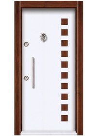 Resim Tezwood Tez3572 Ahşap Kaplama Düz Model Çelik Kapı 