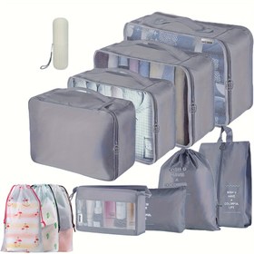 Resim 12 adet Seyahat Düzenleyici Paket Küpleri - Dayanıklı Polyester, Fermuarlı Kapanışlı Çok Fonksiyonlu Bagaj Düzenleyici Çantalar, Sıkıştırma Valizler ve Seyahat Gereçleri için İdeal, Seyahat Gereçleri Düzenleyici | Nötr Renk Paleti | Fermuarlı Bölümler, Seyahat Gereçleri Düzenleyici, Seyahat Gereçleri 