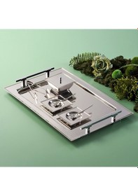 Resim Jumbo New 9100 28 Parça Kare Çay Seti Çelik Çelik 