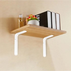 Resim Badem10 Raf Altı Ayak Raf Tutucu L Demir 13 x 20 cm Beyaz Montaj Aparatı (2 Adet) 