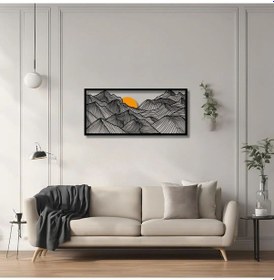Resim Sanatsal Metal Tablo Güneşli Dağ Sunny Mountain Metal Duvar Tablosu Doğal 