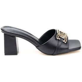Resim Pisagor Ps-32450 6 Cm Topuklu Kadın Terlik Siyah 