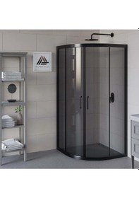 Resim Vesta D300 Oval Duşakabin Siyah Profil Füme Cam H: 190 Cm Diğer 