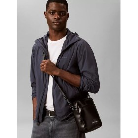 Resim Calvin Klein Erkek Deri Ayarlanabilir Askı Ck Metal Detay Fermuar Kapama Siyah Omuz Çantası LV04D3418G-UB1 