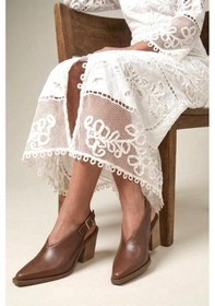 Resim Fox Shoes U654304203 Kahverengi Hakiki Deri Western Topuklu Ayakkabı 