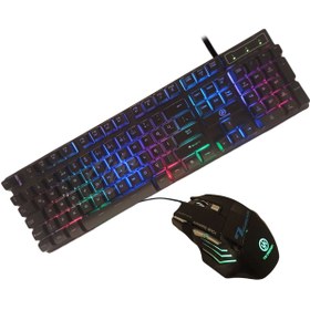 Resim zibo Oyuncu Klavye Mouse Seti Usb Klavye Mouse Renkli Aydınlatmalı Gaming Oyuncu Klavyesi Mouse 