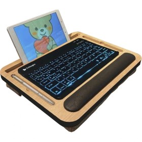 Resim Axolotl Supply Kids Telefon ve Tablet Bölmeli Minderli Laptop Sehpası 13" Inch 