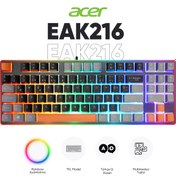 Resim ACER eMachines EAK216 Oyuncu Klavyesi Tkl Klavye Rainbow Aydınlatmalı Membran Gaming Klavye Q SİYAH 