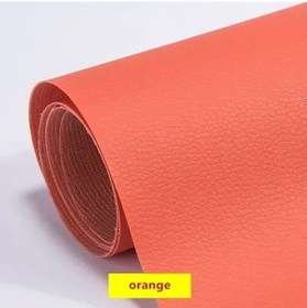 Resim Kendinden Yapışkanlı Deri Döşeme Araba Koltuğu Kanepe Sandalye 300x50 Cm Siyah Orange 300x50cm 