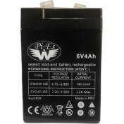 Resim Pi-Es Hhm - Pi-Es 6V4AH/20HR Valve Regulated Rechargeable Battery 6 Volt 4 Amper Bakımsız Kuru Akü 6V 4AH Akü 