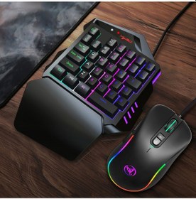 Resim Monyee V500+j300 Kablolu Tek Elle Oyun Klavye Ve Mouse Seti - Rgb Işık Modları, 35 Tuşlu, 6400 Dpı, Çoklu Platform Uyumlu Diğer 