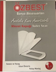 Resim ÖZBEST Klozet Kapağı Kare Amortisörlü Sessiz Ve Yavaş Kapanan Garantili Klozetkapakkare 