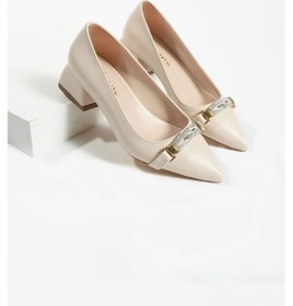 Resim Bej Taş Detay Kadın Topuklu Ayakkabı Bej 