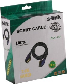 Resim SLX-937 Scart To Scart 5mt Gold Kılıflı Kablo S-Link