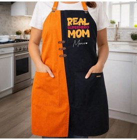 Resim Bk Gift Kişiye Özel Anneler Günü Tasarımlı Turuncu & Siyah Mutfak Önlüğü -1, Aşçı Ve Şef Önlüğü, Ev Hediyesi Kobitmeyencom36637 Bk Gift Renkli 