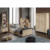 Resim Akasya Modern Genç Odası Takımı Meşe - 4 Parçalı Meşe 