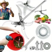 Resim Çok Fonksiyonlu Çim Kesme Bıçağı Seti - Matkaplar/Grinderler için Keskin Kenarlı, Etkili Çim ve Sebze Kesimi İçin, Paslanmaz Çelik Pas Dirençli Bıçaklar - Saman/Sebze/Çiftlik/Ev Bahçesi için Uygun 
