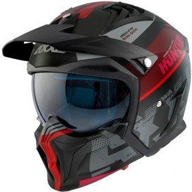 Resim Axxis Motosiklet Kaskı Hunter SV Block B5 Matt Fluor Red Sport Moduler Kask Off-Road 