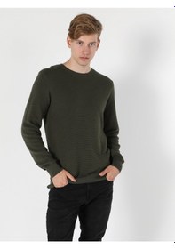 Resim Colin's Regular Fit Bisiklet Yaka Yeşil Erkek Kazak CL1056030_Q1.V1_KHA 