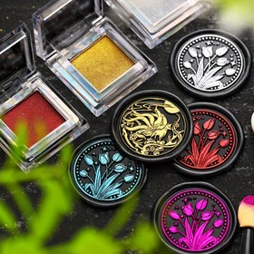 Resim 1 adet Lacquer Mühür Balmumu Boyama Macunu ile Flash Magic Ayna Tozu, Katı İnci Bitiş, DIY Balmumu Mühürleme Damga Malzemesi, 8 Renkte Mevcut 