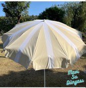 Resim Plaj Deniz Balkon Şemsiyesi Sentetik Kumaşlı Şemsiye Bidonsuz Eğilebilir 2 Metre Şemsiye Gri 