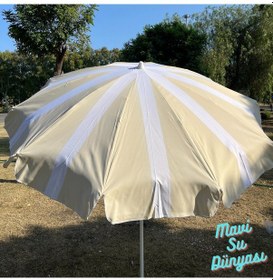 Resim Plaj Deniz Balkon Şemsiyesi Sentetik Kumaşlı Şemsiye Bidonsuz Eğilebilir 2 Metre Şemsiye Gri 