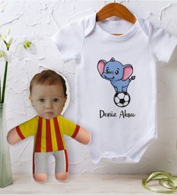 Resim Bitmeyenkartus Bk Kids Kişiye Özel Fotoğraflı Bebek Yastık Ve Bebek Body Zıbın H (550905958) Çok Renkli 