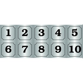 Resim Kapı, Masa, Dolap Numarası Metal Yapışkanlı Gümüş Rengi 3,5x3,5cm 