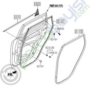 Resim Arka Kapı Cam Çıtası Dış Sağ Orjinal | 83220B2000 