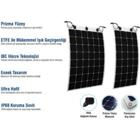 Resim Teknovasyon Arge 110 W Watt Esnek Flexible Güneş Paneli 