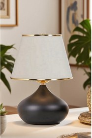 Resim Genel Markalar 2 ADET ELİPS MASA ABAJUR METAL GÖVDE KUMAŞ BAŞLIK AYDINLATMA 